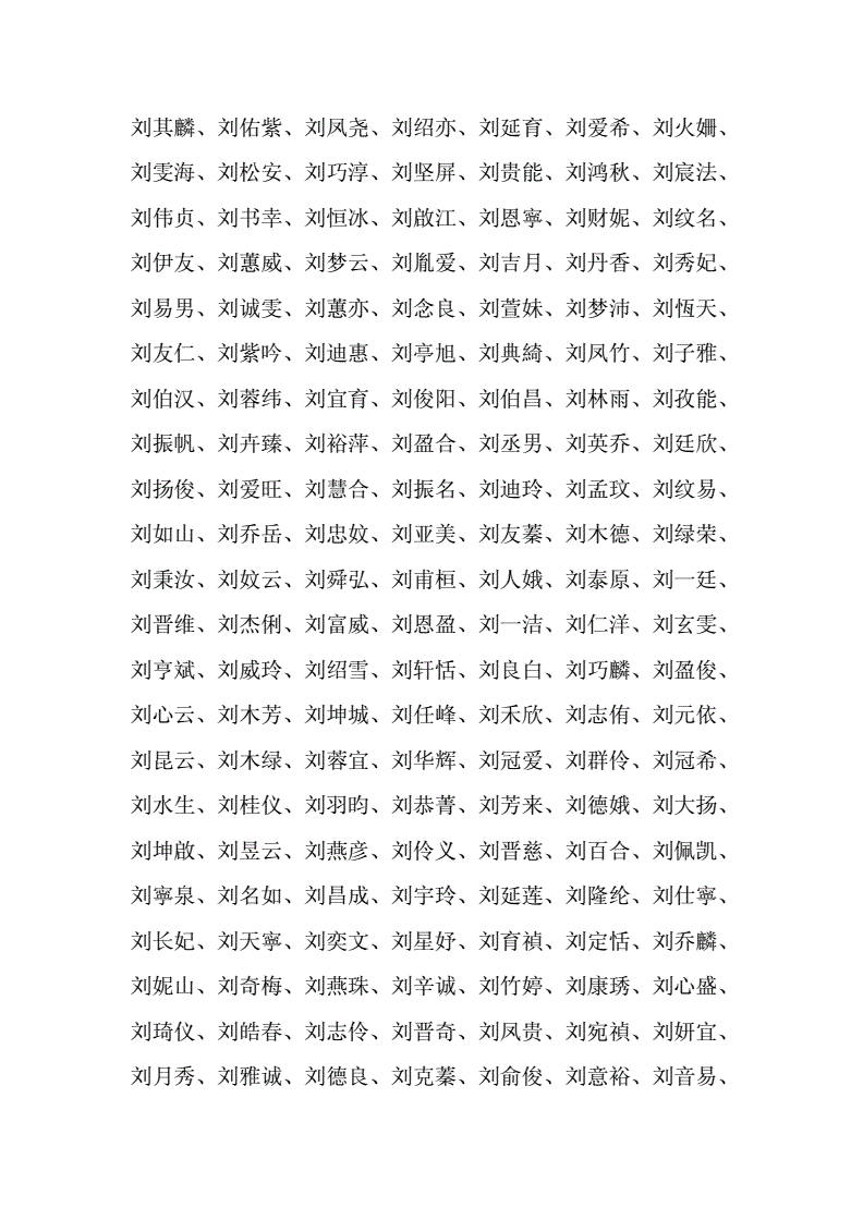 姓刘的女生名字大全 姓刘女孩简单好听名字