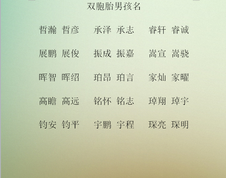 龙凤胎名字_怀龙凤胎的胎梦有哪些_龙凤双胞胎名字小名