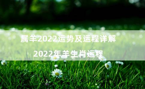 属羊2022运势及运程详解（2022年羊生肖运程）