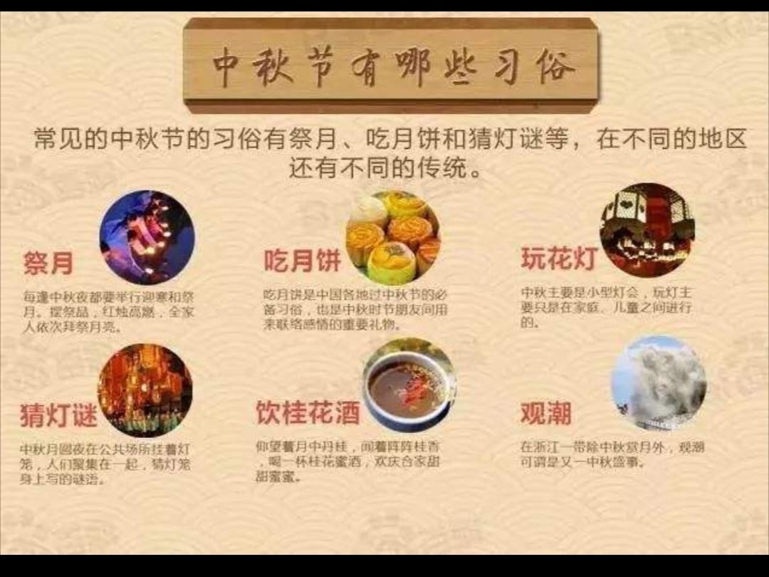 中秋节是每年的几月几日？