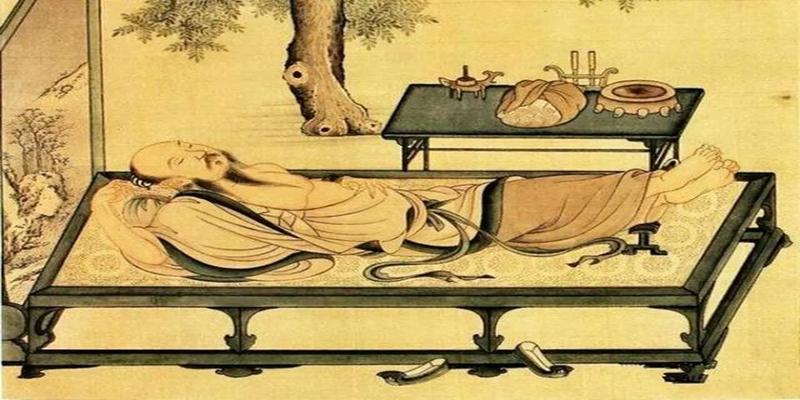 古代养生的睡姿图图片
