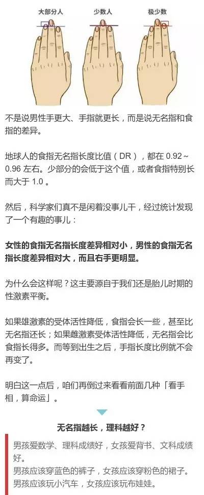 手指长度决定你的性格！准爆了！