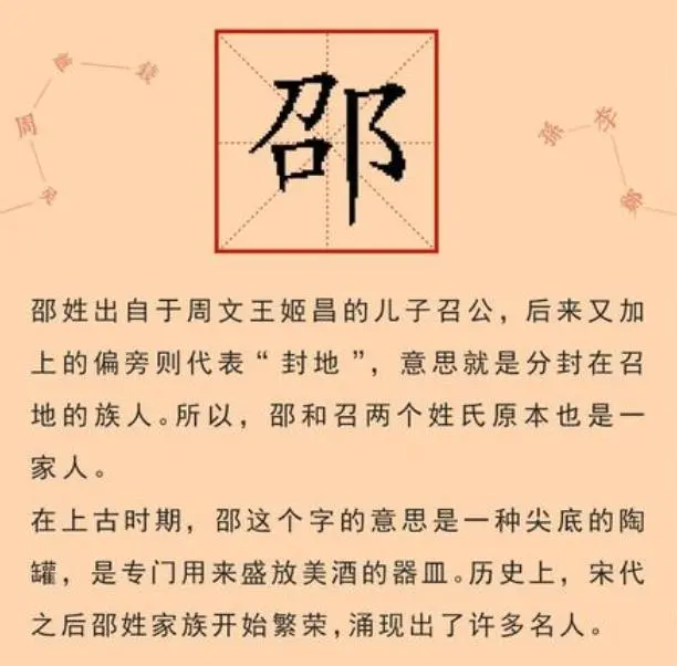 邵姓的姓氏典故 邵氏的姓氏趣事 姓邵的姓氏故事