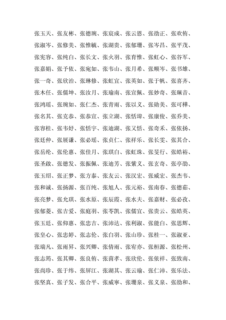 张什么好听女孩名字