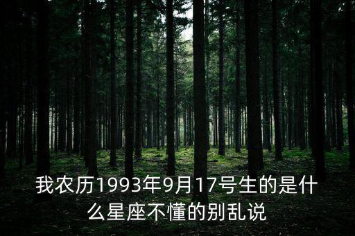 93年农历9月17什么星座，1993年9月17是什么星座