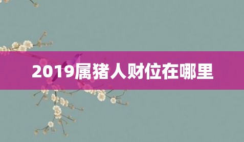 2019属猪人财位在哪里